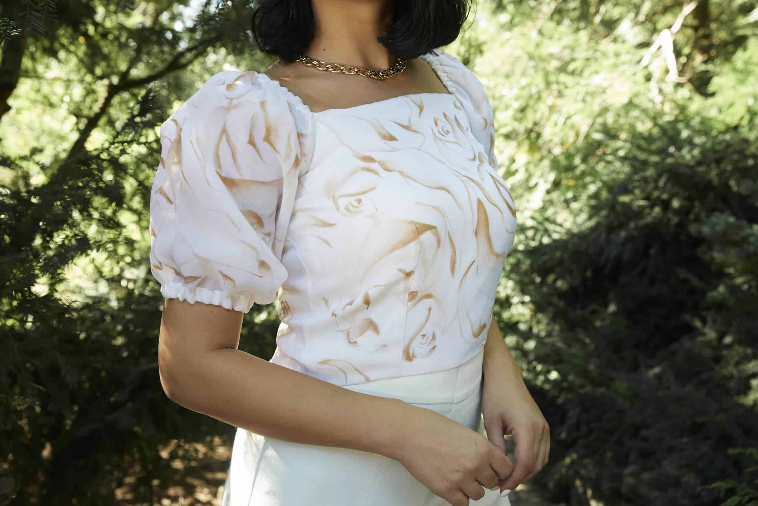 ivory silk blouse by ZB Couture