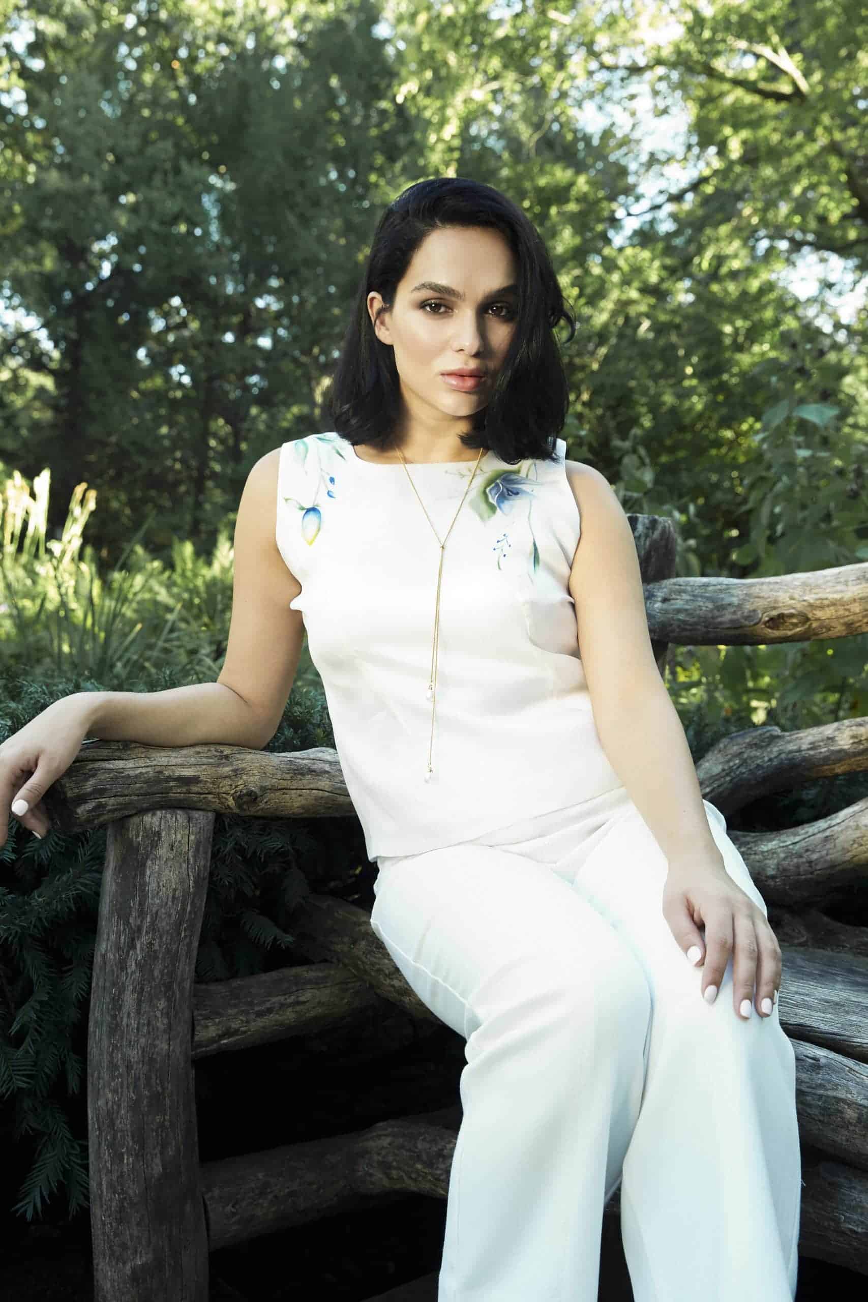 Luxury bridal separate in silk with hand painted florals