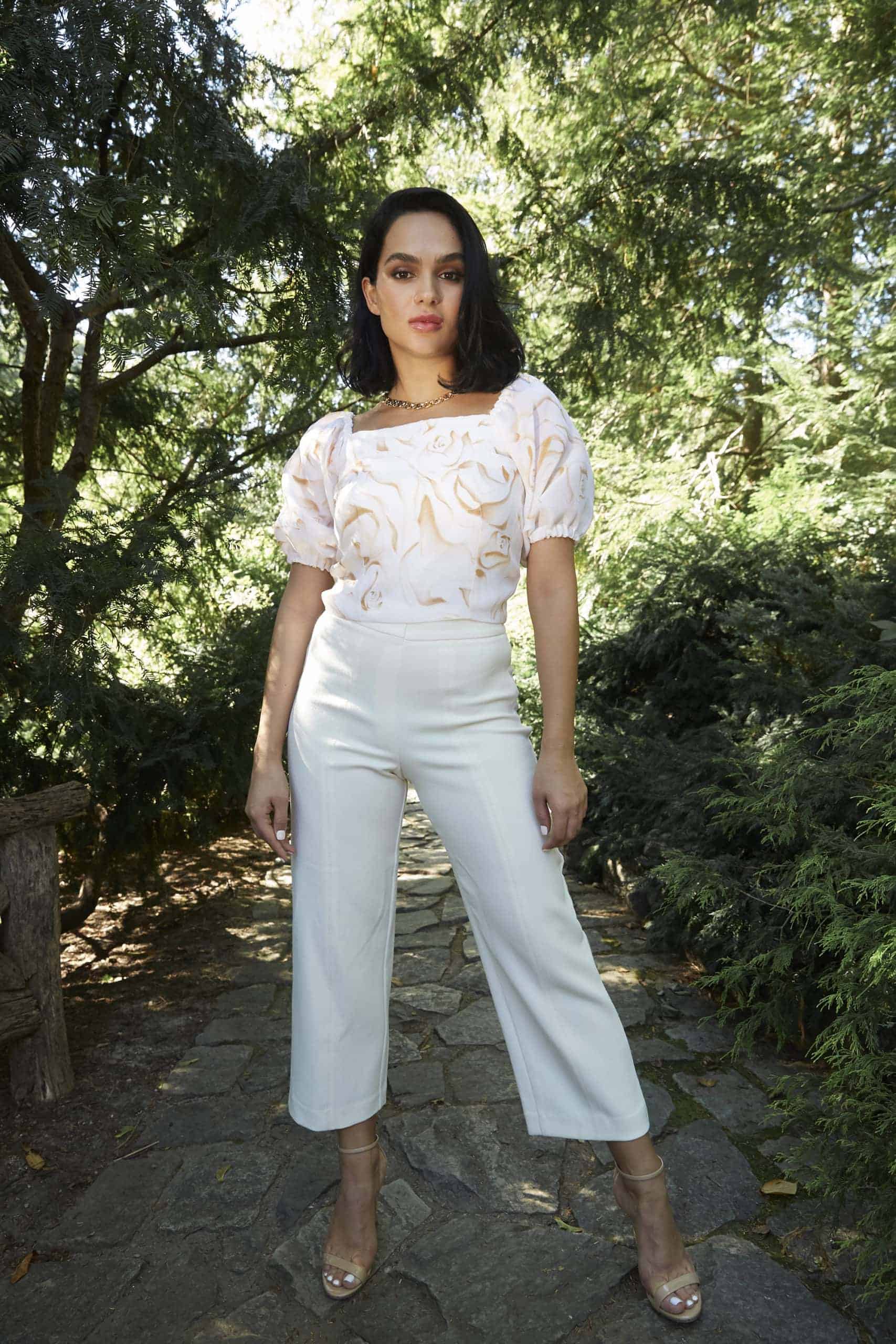 couture bridal separate with rose artwork