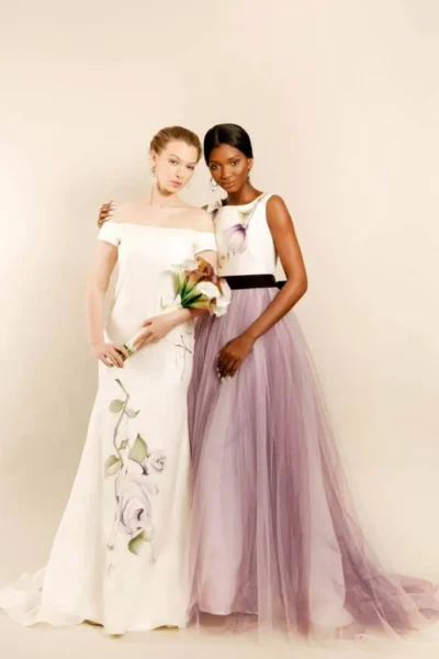 luxury hand painted bridal gown by ZB Couture