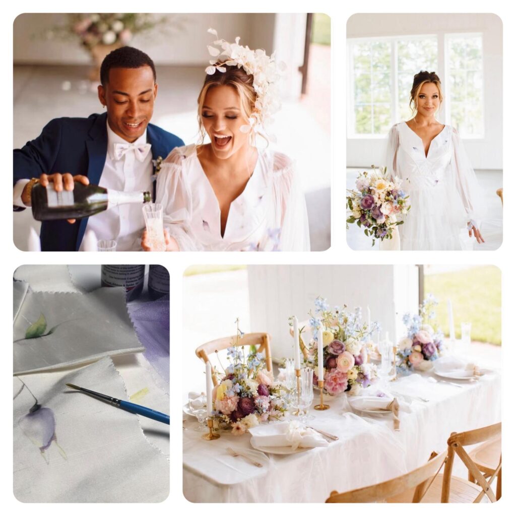 inspirational mood board with 4 photos for brides